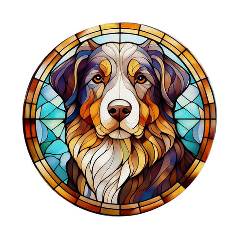 Bernese Mountain Dog Circular Glass Suncatcher Worktop Saver